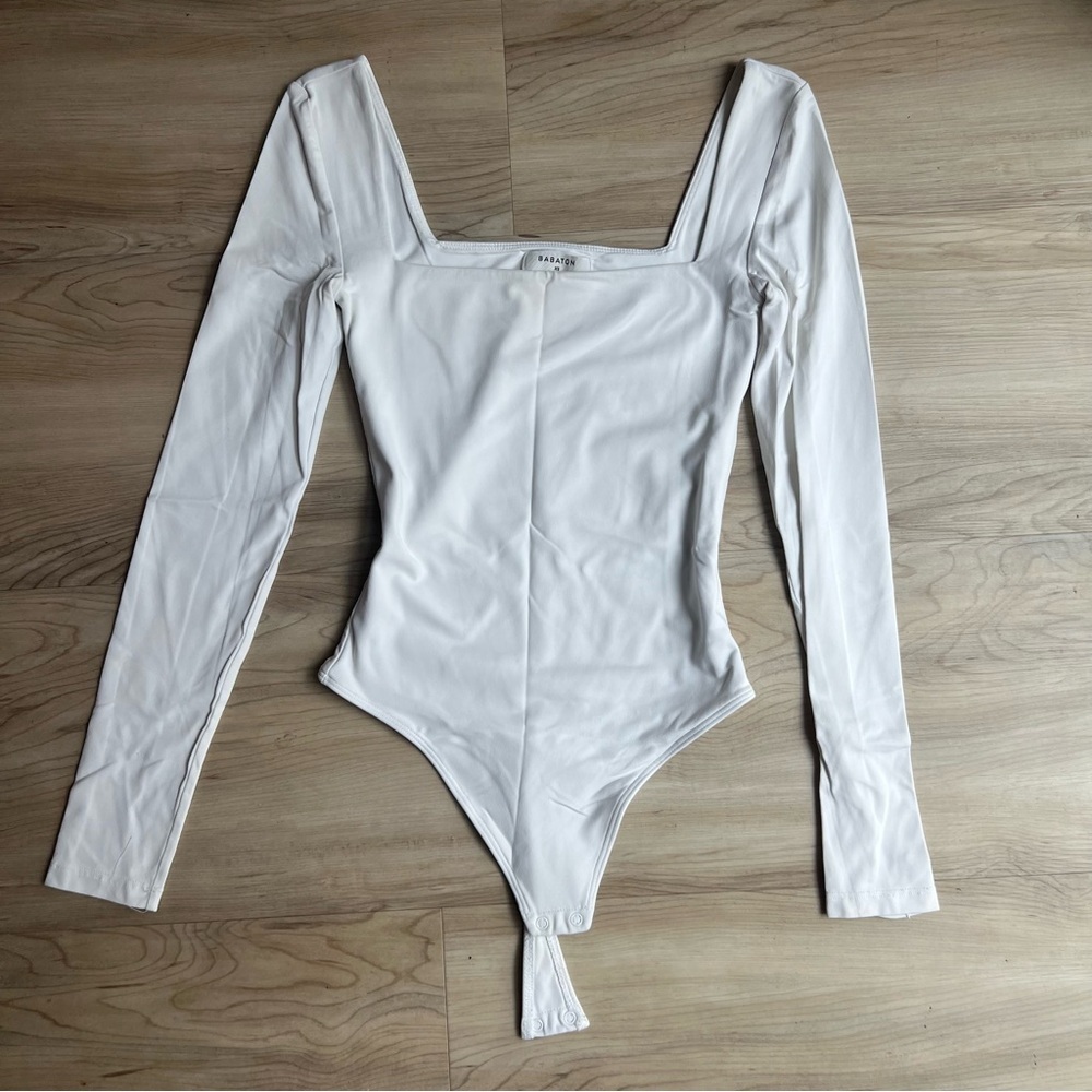 Aritzia Babaton Original Contour Squareneck White Bodysuit XS - Picture 11 of 14